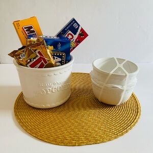 Target Bullsyes Playground White Ceramic Popcorn Bucket Bowls 3 Pc Set‎